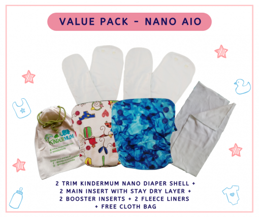 Value pack for Nano aio kindermum cloth diaper