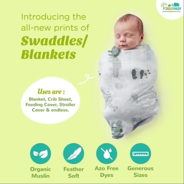 Animal print swaddle baby