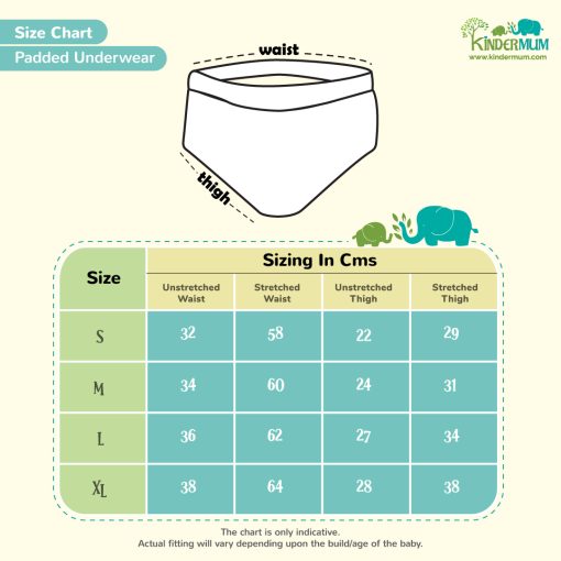 size chart of training pants